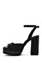 Women's Black Ankle Buckle Platform High Thick Heeled Shoes Sandals 25Sfd443118 - 4