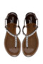 Women's Black Flip Flops Stone Jelly Sandals 25Sfe4906Pv - 7
