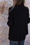 Black Linen Striped Lined Blazer - 4