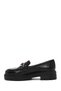 Genuine Gritti Women's Black Buckle Detailed Genuine Leather Masculine Loafer, Winter Shoes 25Afd110 - 2