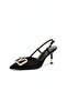 Vollex Open Back Stoned Stylish Women's Heeled Shoes - 2