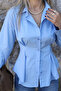 Blue Pleated Shirt - 3