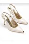 Serrace Open Back Metal Front Stylish Women's Heeled Shoes - 2
