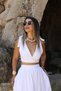 White Tie Detail Bustier Skirt Suit - 2
