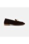 Women's Brown Suede Loafer with Metal Accessories - 2