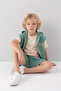Crew Neck Boys' Vest T-Shirt and Shorts Three-Piece Set - 2