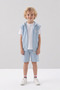 Crew Neck Boys' Vest T-Shirt and Shorts Three-Piece Set - 3