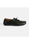 Men's Black Lace-Up Slip-On Leather Loafer - 2