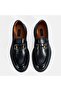 Men's Navy Blue Leather Loafer with Metal Buckle Detail - 7