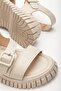 Champagne Thick Soled Belted Women's Daily Sandals - 4