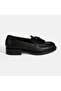 Women's Black Tassel Detailed Leather Loafer - 2