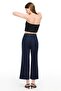 Black Strapless Polyamide Knitwear Bustier - 2