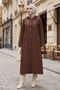 Chain Detail Buttoned Quilted Cap 1647 - Brown - 2