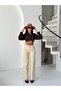 Beige High Waist Wide Leg Stretch/Lycra Palazzo Jeans - 4