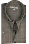 Men's Green Short Sleeve Checkered Cotton Shirt with Pockets - 2
