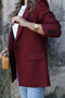Burgundy Wool-Effect Blazer - 4