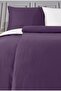Satin 100% Cotton Single Duvet Cover Set Solid Color Purple - Cream