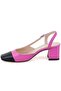 Women's Pink Heeled Leather Shoes - 3