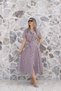 Brown Short Sleeve Belted Gingham Dress