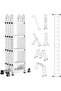 Multi-Purpose Foldable Ladder - (4x 4 Silver)