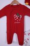 100% Cotton Cherry 2-Piece Booties, Overalls, Apron, Beanie Set of 4 23608 - 2