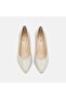Women's Beige Patent Leather Thick Heeled Shoes - 6