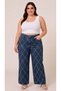 Plus Size Jeans Premium Super High Waist Stretchy Diamond Stone Wide Leg Denim Pants - 3