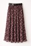 Floral patterned chiffon skirt with belt murdum - 2
