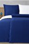 Satin 100% Cotton Single Duvet Cover Set Solid Color Royal - Cream - 2