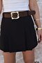 Brown Belt Pack Mini Striped Short Skirt