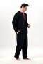 Long Sleeve Sile Cloth Crew Neck Ethnic Men's Summer T-shirt Black Black - 4