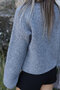 Gray Standard Size Stand Collar Buttoned Cardigan - 4