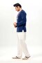 Long Sleeve Shile Cloth Crew Neck Men's Summer T-Shirt Navy Blue Lcvt - 5