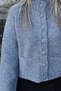 Gray Standard Size Stand Collar Buttoned Cardigan - 3