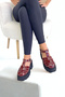 Burgundy Thick Sole Women's Sandals P9025 - 4