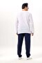 Large Size Long Sleeve Şile Cloth Crew Neck Summer Tshirt White 3001 - 2