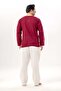 Long Sleeve Sile Cloth Crew Neck Men's Summer T-Shirt Dark Claret Red 3068 - 2