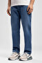 Rico High Waist Regular Fit Straight Leg Blue Men's Jeans - 3