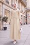 Jacket Skirt Scuba Two-Piece Set 1614 - Beige