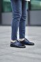 Star navy blue men's leather shoes - 2