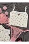 Women's Underwear Oslo Fabric Patterned Shorts Pajama Set - 4