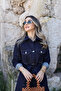 Navy Long Belted Pocketed Jean Dress - 6