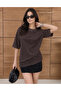 Brown Modal Fabric Lace Detailed Soft Loose Cut Women's Blouse 0086 - 2