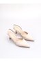 Serrace Material Open Back Short Heeled Women's Shoes,