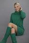 Women's Green Degaje Collar Mini Knit Dress Be286