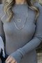 Gray Standard Size Boat Neck Dress - 4