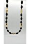 Gold Plate Detailed and Black Beaded Necklace - 2