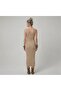 Premium Fit Square Neck Corded Fabric Knitwear Midi Dress - 2