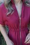 Burgundy Zippered Dress - 6