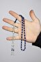 Blue Vertical Powder Amber Prayer Beads - 3